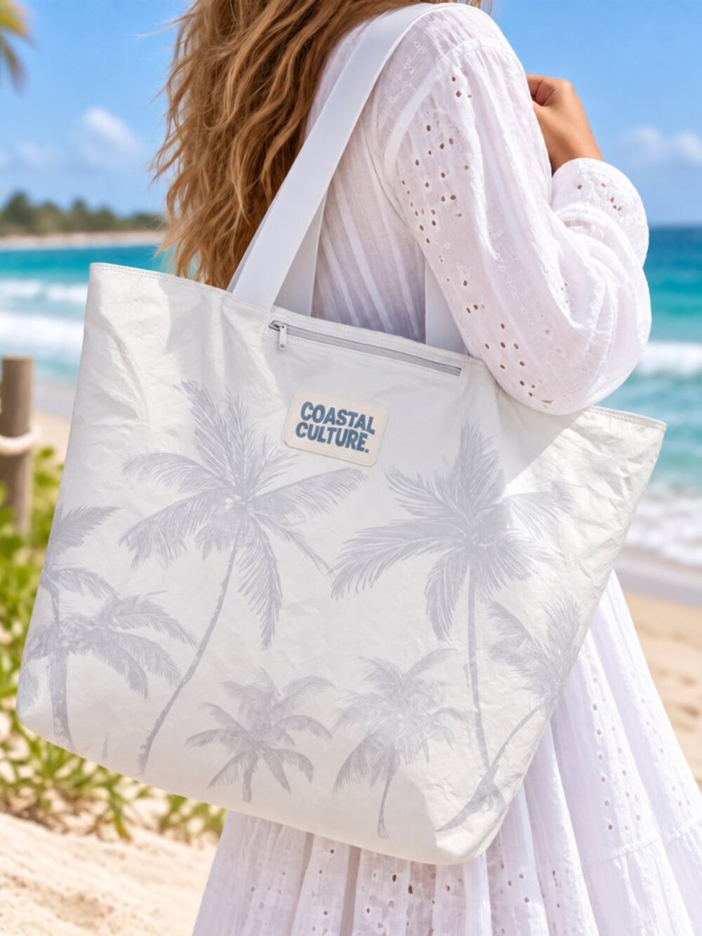 Coastal Culture Everyday Tote Bag Pineapple Beach Pool Travel Zipper XL